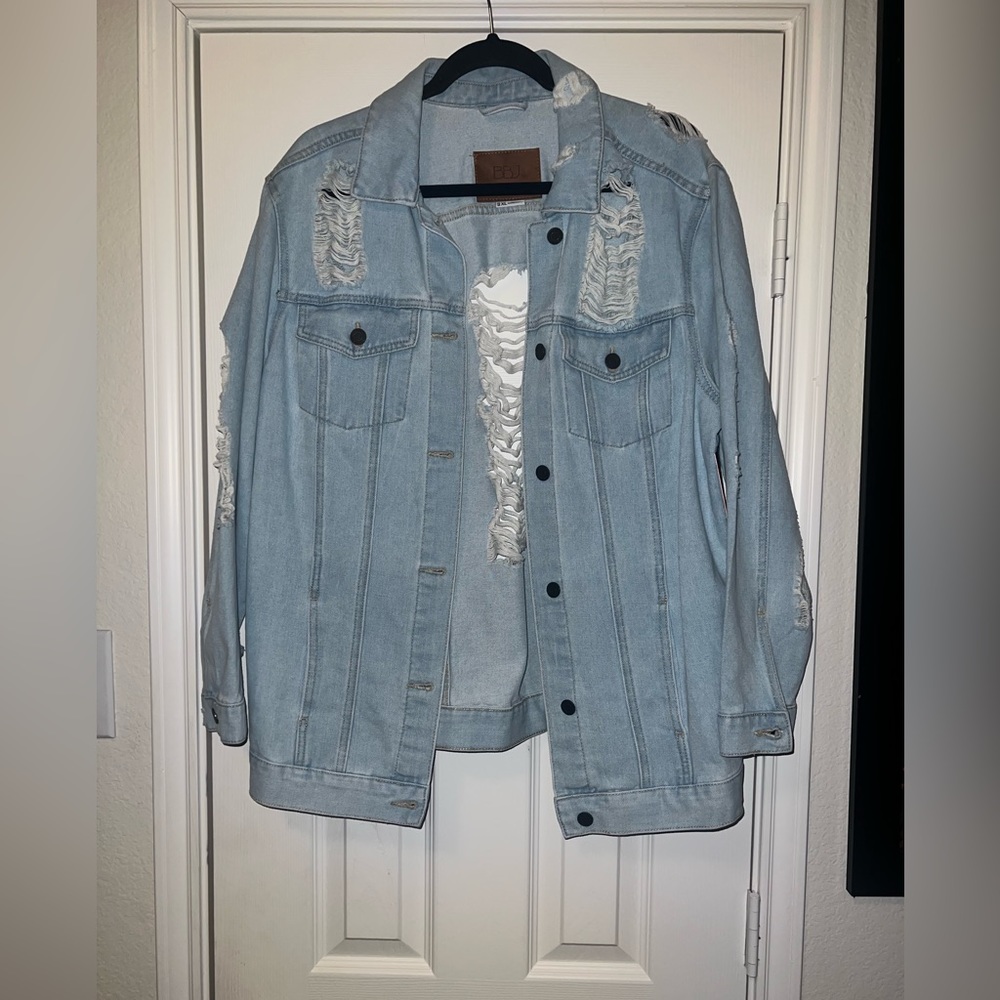 New distressed denim jacket